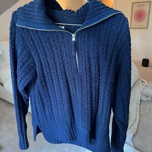 Navy blue crochet sweater from aerie